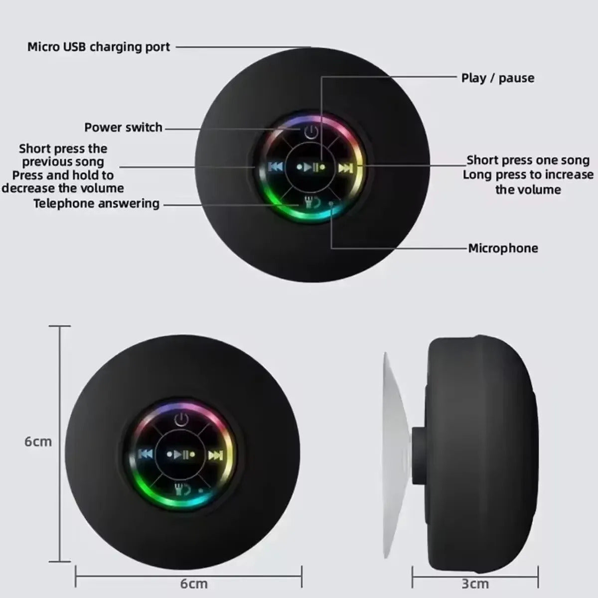 AquaSonic — Premium Wireless Speaker with Suction Grip